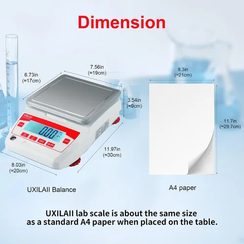 Miniatura 6 de Balanza de laboratorio 2200g x 0.01g Balanza analítica electrónica de alta precisión Balanza de laboratorio digital de 0.01g de precisión Balanza