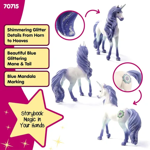 Miniatura 6 de Schleich Bayala - Juguete de semental unicornio Mandala para niñas y niños - Figurilla de caballo de fantasía para niños a partir de 5 años