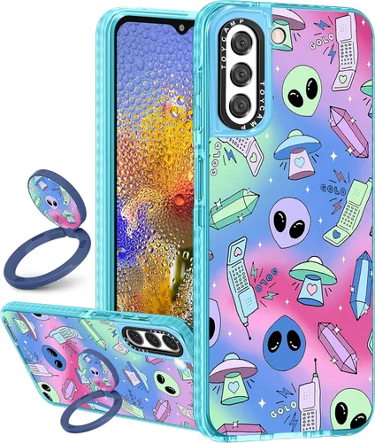 Miniatura 11 de Toycamp Funda para Samsung Galaxy S22, diseño de mariposa azul para mujeres, niñas, adolescentes, bonita funda femenina con soporte de anillo