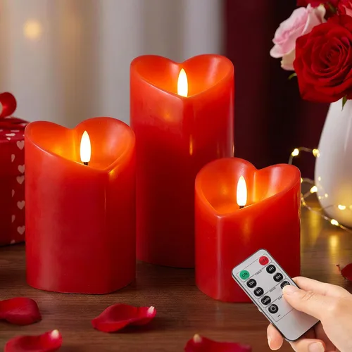 Miniatura 18 de Velas de Árbol de Navidad con Control Remoto, Velas Navideñas Sin Llama con Cadena de Estrellas de Hadas Incorporadas, Velas Operadas por Batería