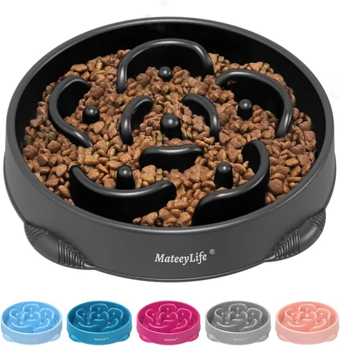 Miniatura 31 de MateeyLife Cuencos de alimentación lenta para perros, 2 unidades, cuencos rompecabezas antiasfixia para comida de perros, alimentación interactiva