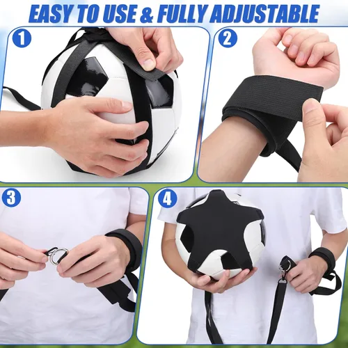Miniatura 5 de TOBWOLF Cinturón de muñeca entrenador de patadas de fútbol individual, entrenadores de balón de fútbol con mango ajustable y cuerda que se adapta a