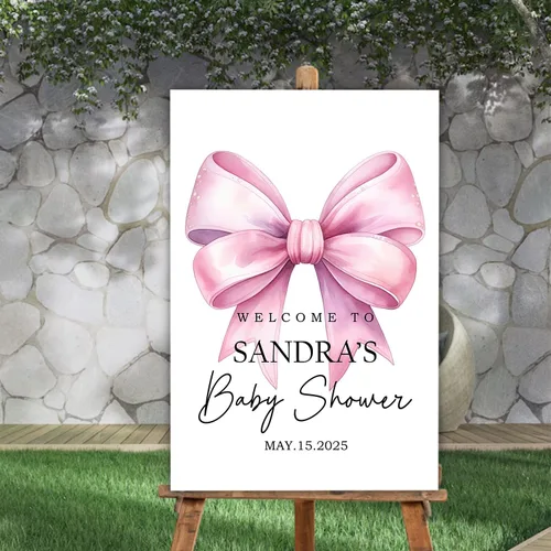 Miniatura 23 de Letrero de bienvenida personalizado para baby shower, con texto en inglés «A Little Sweetheart on the way» Baby Shower, cartel de bienvenida