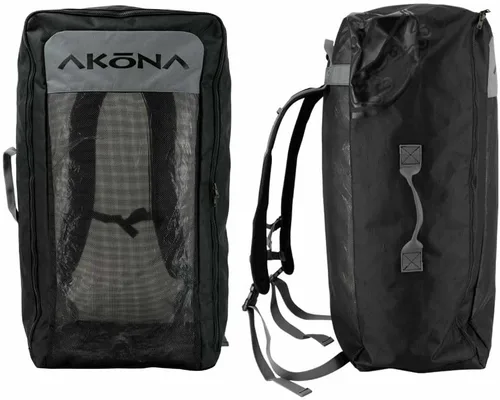 AKONA Mochila de malla Azul: 65L, capacidad para equipo completo de buceo con acceso completo con cremallera superior Negro