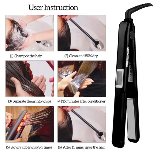 Miniatura 5 de Plancha ultrasónica para el cuidado del cabello por infrarrojos con innovadora tecnología de tratamiento de cabello infrarrojo, alisador profesional
