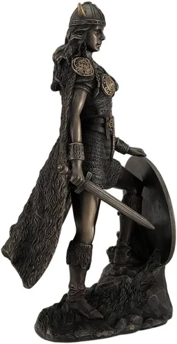 Miniatura 3 de Veronese Design Viking Shieldmaiden Estatua de bronce terminada Mitología nórdica