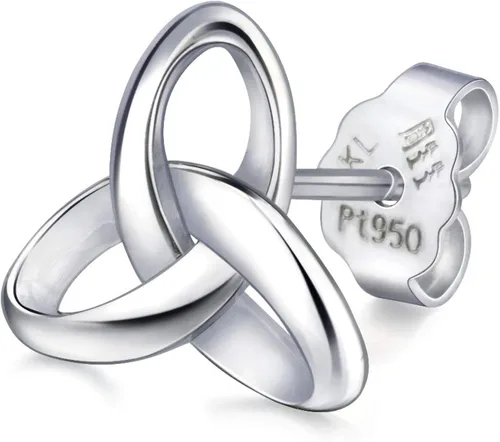 Miniatura 4 de Chow Sang Sang Let's Play Ear Play' 950 Platinum - Aretes de tuerca individuales 91064E (se venden solos, no pares)