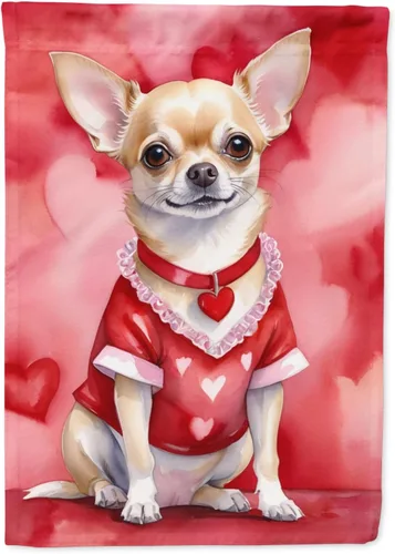 Miniatura 140 de Caroline's Treasures DAC5292CHF - Bandera de Border Collie My Valentine House para porche, grande, con manga para porche, para colgar en la pared