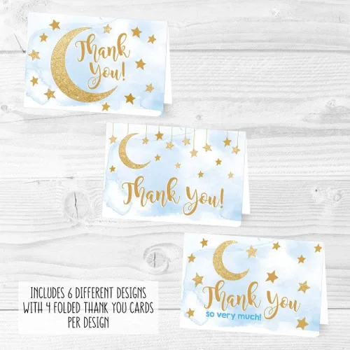 Miniatura 6 de Hadley Designs Tarjetas de agradecimiento para baby shower con sobres, 24 tarjetas de agradecimiento para bebé, regalo de 4 x 6 pulgadas, notas