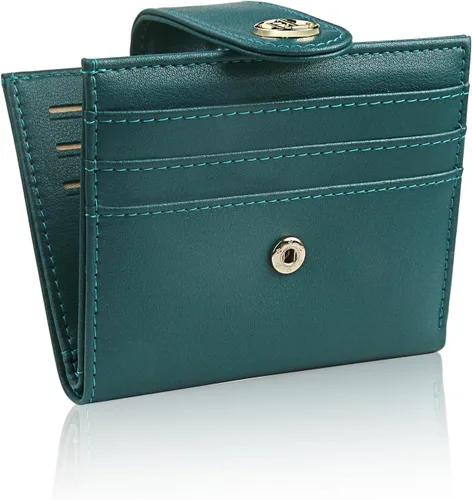 Miniatura 10 de FUNTOR - Carteras pequeñas para mujer, soporte delgado y plegable para tarjetas de crédito con bolsillo para monedas con cremallera, A: Negro