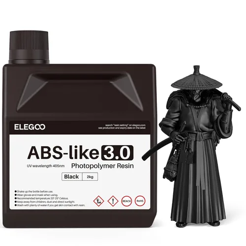 Miniatura 17 de ELEGOO 8K Resina similar a ABS 3.0, Resina de fotopolímero de curado UV 405nm, Resina ABS mejorada para impresión 3D, mayor precisión, menor