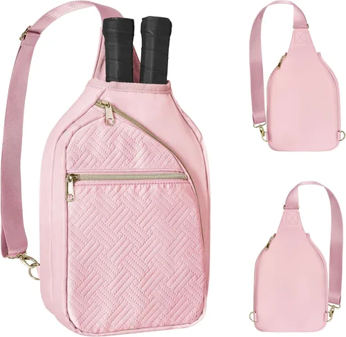 Bolsa de pickleball para mujer - Bolsa de paleta con diseño de patente Rosa