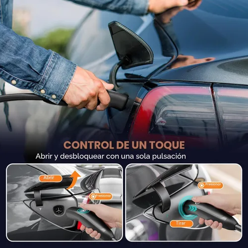 Miniatura 5 de AIMILER Cargador Tesla de nivel 2 (aplicación inalámbrica WiFi), 240 V, 32 amperios, enchufe NEMA 14-50, cable de 25 pies - Conector NACS Carbono