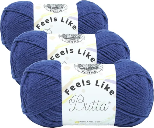 Miniatura 11 de Lion Brand Yarn - Hilo Feels Like Butta, hilo aterciopelado suave para tejer y hacer ganchillo, paquete de 1, Negro