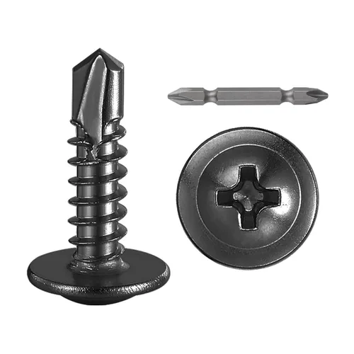 Miniatura 9 de (200 piezas) Wensilon #10×1" para Tornillos Autorroscantes para Chapa Metálica de Acero Inoxidable 410 con Cabeza de Brida de Alta Resistencia