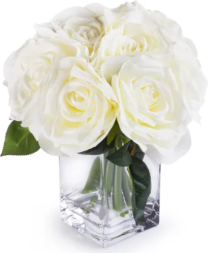 Miniatura 5 de WGV - Bloque de vidrio cuadrado alto para florero, longitud 3 pulgadas, altura 6 pulgadas, recipiente floral transparente, portavelas, terrario