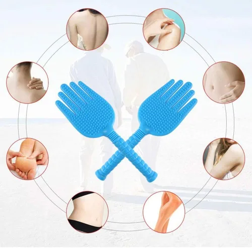 Miniatura 5 de AnHua 1 unids Clapper Meridian Shoot Health Beat Tapping Back Silicona Knock Body Hammer Fitness Masaje Stick Pat masajeador herramienta de cuidado