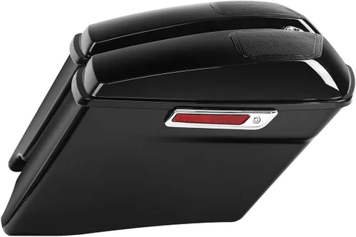 Miniatura 10 de XFMT Alforjas para motocicleta de 5 pulgadas, extendidas con cierres cromados para Harley Touring Road King, Street Glide Road Glide Electra Glide