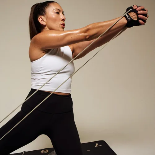 Miniatura 5 de Pvolve Juego de bandas para el cuerpo: bandas de resistencia ligeras y pesadas con funda de transporte, añade hasta 35 libras de carga, fuerza