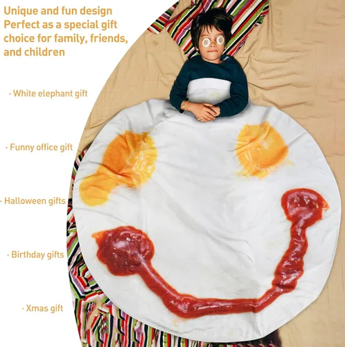 Miniatura 2 de Catalonia Pepperoni Pizza Blanket, Realistic Food Blanket, Funny Gifts for Teenage Boys and Girls, 59 inch, Single Layer