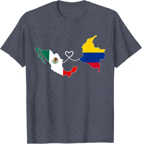 Miniatura 75 de Camiseta Half Colombian Half Mexican Flag Map DNA Mexico Colombia