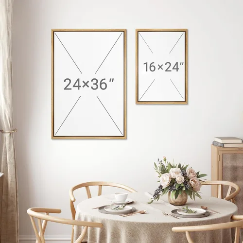 Miniatura 6 de MUDECOR Impresión en Lienzo Enmarcado Arte de Pared Pincelada Floral Abstracta en Tonos Neutros Cálidos Tonos Terrosos Ilustraciones Minimalismo