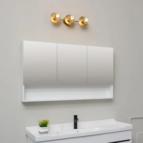 Miniatura 2 de Globe Electric 63000009 - Juego de baño todo en uno de 5 piezas, latón mate, luz de tocador de 3 luces de 20 pulgadas, toallero, anillo de toalla
