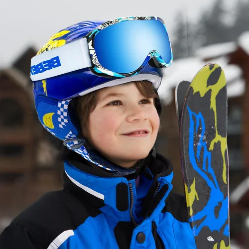 Miniatura 3 de Casco de esquí para niños pequeños y niños, casco de snowboard con gafas para actividades de nieve, ultraligero, comodidad y calidez