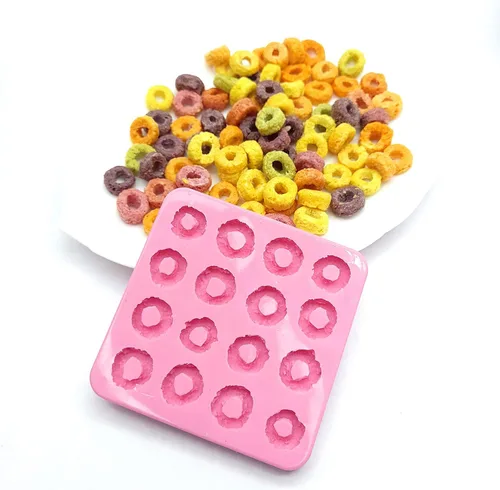 Miniatura 2 de Molde de silicona de anillos de cereales, 16 cavidades bucles de cereales, anillos de frutas NC019