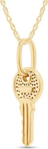 Miniatura 2 de Clave de pequeño encanto colgante en 10K oro macizo