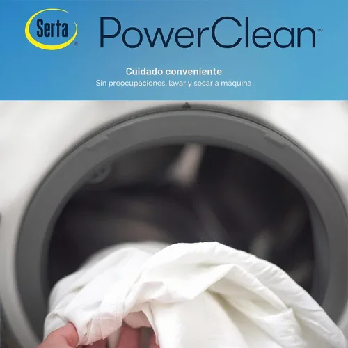 Miniatura 6 de SERTA Power Clean - Protector de colchón acolchado de triple acción, impermeable, protección que absorbe la humedad con bolsillo profundo de 15