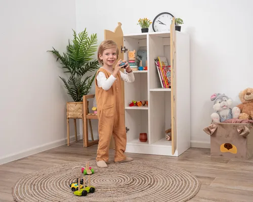Miniatura 4 de Armario de vestir para niños pequeños fabricado en Europa, 9 colores de almacenamiento para niñas y niños, pintura a base de agua, armario de vestir