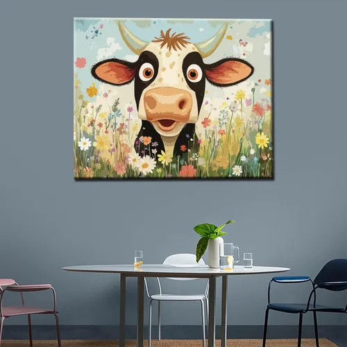Miniatura 3 de Bumbers - Pintura de vaca de animales de granja para adultos, principiantes, pintura de buey de granja, bricolaje por números, lienzo de pintura