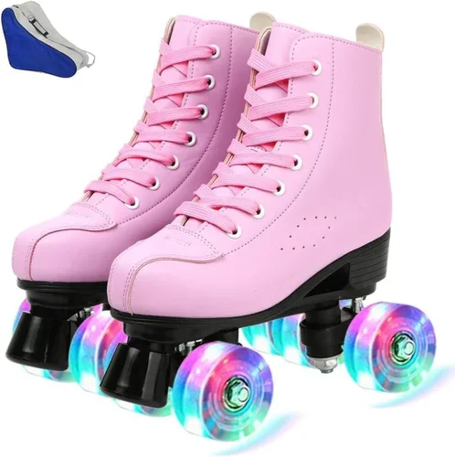 Miniatura 14 de Jessie - Patines de piel sintética ajustables de cuatro ruedas de alta calidad para mujeres, hombres, niños y niñas - Interior y exterior Rueda