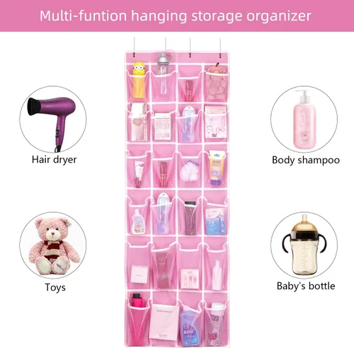 Miniatura 6 de SAVERHO Organizador colgante de zapatos, organizador de zapatos sobre la puerta con 24 bolsillos de malla transpirable para hombres, mujeres
