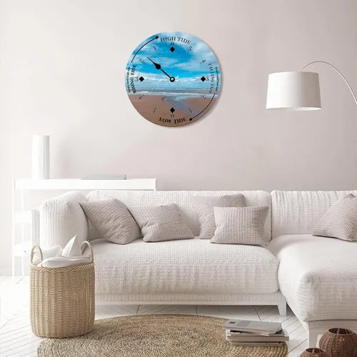 Miniatura 6 de Reloj de marea de madera, arena y nube, costa este, océano, reloj de marea de madera, marea alta y baja, para colgar en la pared, reloj