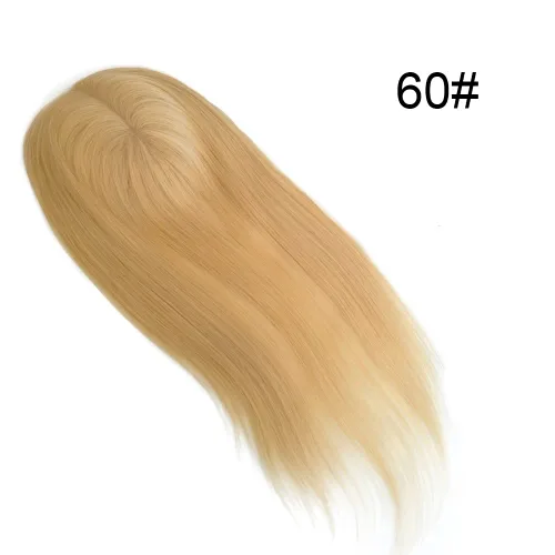 Miniatura 3 de Base de PU de piel fina inyectada con base de seda superior dividida Tamaño de partición 15cm*16cm Topper de cabello humano para mujeres