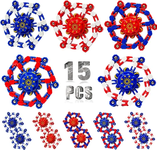 Fidget Spinners Transformables, 8 Piezas de Juguetes Sensoriales Divertidos para Adultos, Cadena Deformable DIY Robot Spinner, Juguete Giroscopio de