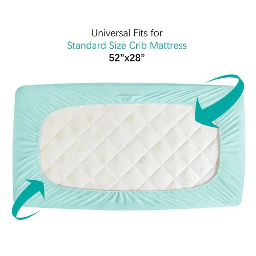 Miniatura 5 de Sábanas Protectoras de Colchón para Cuna Impermeables Paquete de 2, Funda Acolchada de Protector de Colchón para Cuna Ajustable para Colchón de Cama