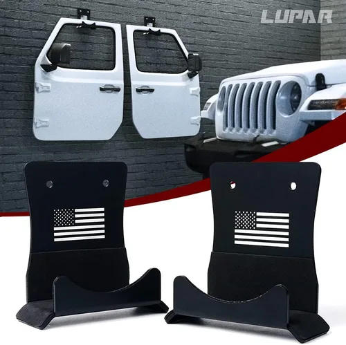 Miniatura 10 de Perchas de almacenamiento para puertas compatibles con Jeep Wrangler 1956-2024, soporte de almacenamiento de puerta extraíble montado en la pared