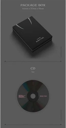 Miniatura 3 de dreamus [Regalo oficial de la tienda] BORNPINK 2nd Álbum [BORN PINK] SET DE CAJAS [NEGRO] + Póster plegado pre-pedido, YGP0181
