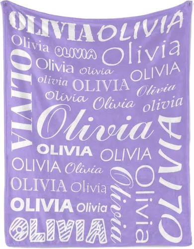 Miniatura 31 de Manta personalizada con nombre para niños y adultos, manta de franela personalizada con nombre Color 07