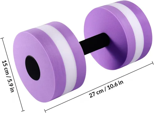 Miniatura 9 de BESPORTBLE 2 mancuernas acuáticas, mancuernas de agua para ejercicio y piscina, mancuernas de EVA flotantes para niños y adultos, natación