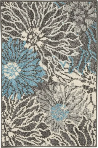Miniatura 28 de Nourison Passion - Alfombra azul, de 6 pies, 7 pulgadas x 9 pies, 6 pulgadas, floral, campestre, fácil de limpiar, no desprende pelo
