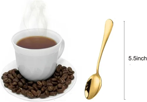 Miniatura 2 de Wesdxc56 Demitasse - Cucharas de café expreso, mini cuchara de café, cucharas pequeñas de acero inoxidable de 5.5 pulgadas para postre, juego de 6