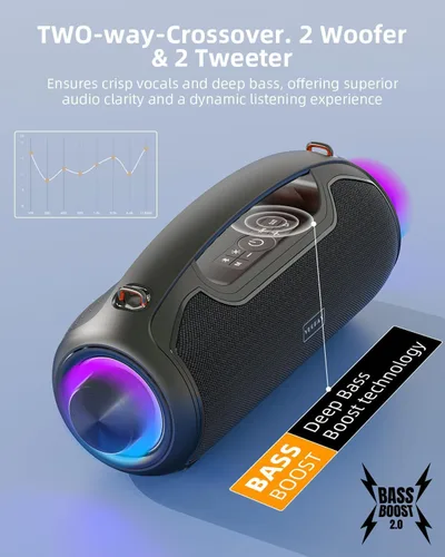 Miniatura 3 de Altavoces Bluetooth portátiles inalámbricos de actualización, sonido fuerte de 200W (pico)/graves profundos para fiesta, altavoz impermeable al aire