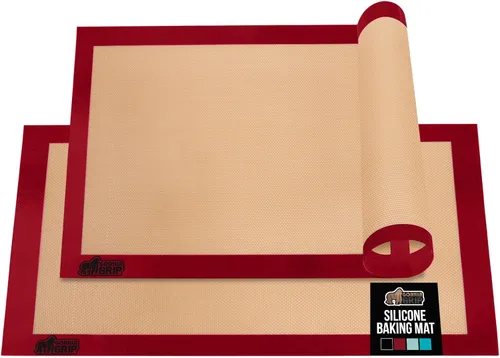 Miniatura 11 de GORILLA GRIP Tapete para hornear de silicona antiadherente reutilizable de grado alimenticio, 16.5 x 11.87 pulgadas, media hoja, 2 unidades, forros