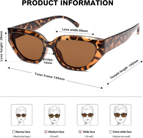 Miniatura 49 de SOJOS Gafas de sol polarizadas de ojo de gato lindo de moda para mujer Cateye SJ2237