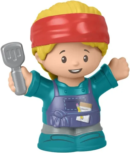 Pieza de repuesto para Fisher-Price Little People Serve It Up Food Truck Playset - GTT73 ~ Figura de cocina de repuesto ~ Cabello rubio ~ Espátula