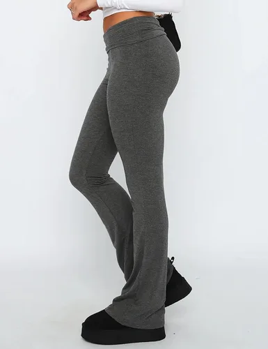 Miniatura 3 de KMBANGI Women Skinny Pants Low Rise Bootcut Stretchy Yoga Flare Pants Long Y2k Joggers Sweatpants Lounge Streetwear